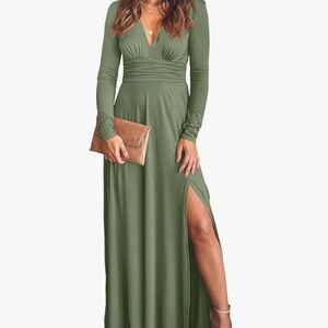 Chic Olive Long Sleeve Dress